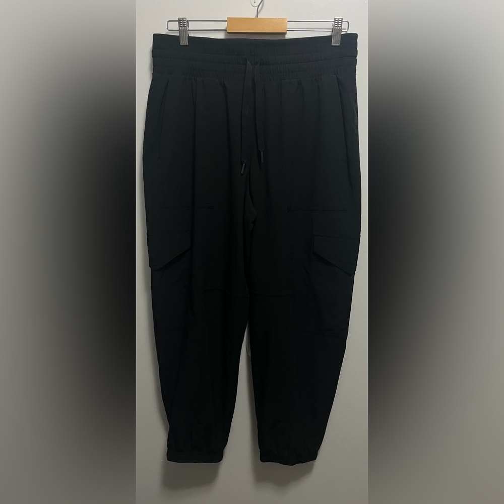 Spanx Cargo Black Joggers Womens Size Large
